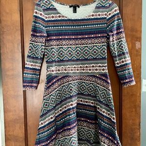 forever 21 boho print knit dress